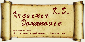 Krešimir Domanović vizit kartica